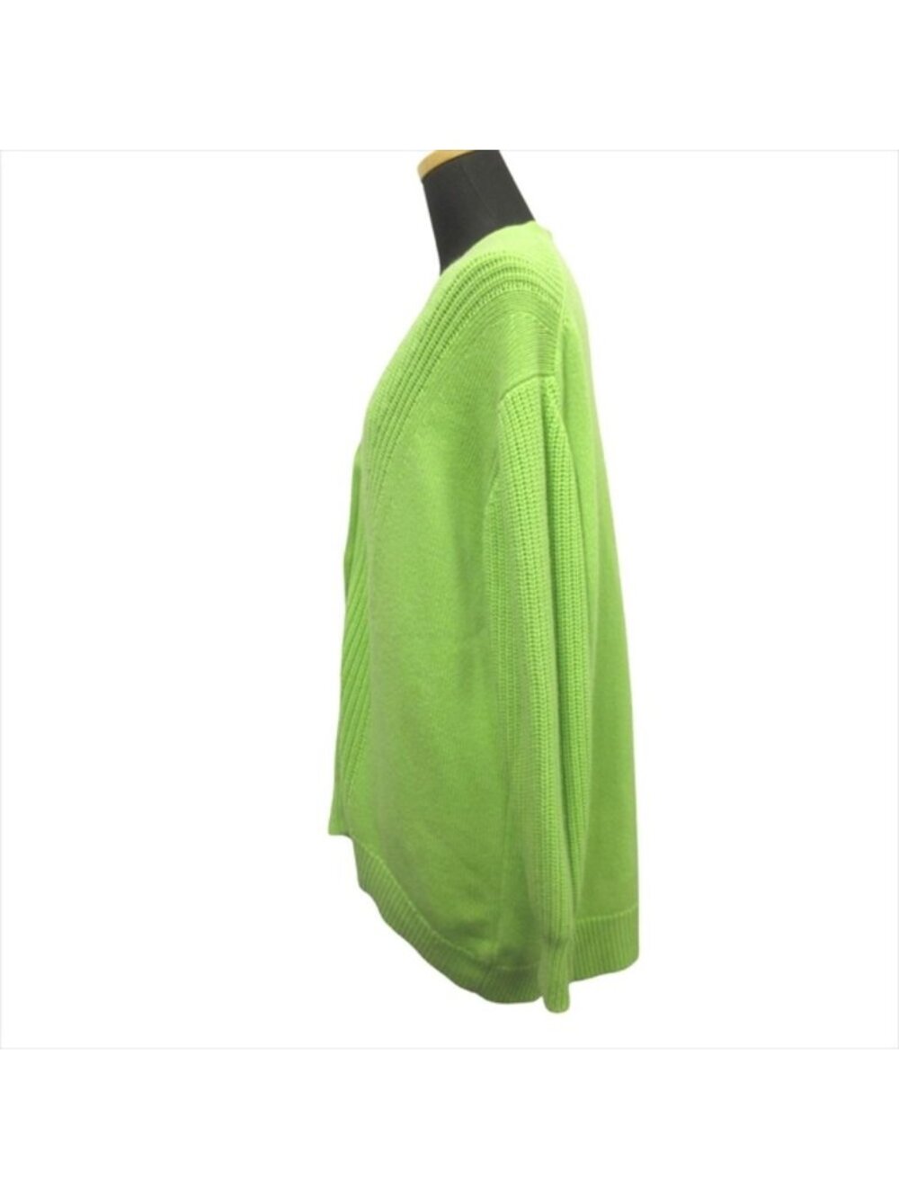 Hermes Series Button Oversize Cardigan Knit Sweater Cashmere Cotton 34 Green - Picture 8 of 9